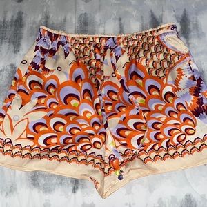 Zara Floral Satin Effect Shorts